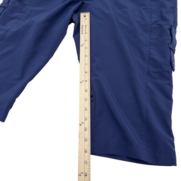 Lee Womens Relaxed Fit Mid Rise Cargo Capri Pants Medium Blue Polyester/Spandex - Picture 7 of 8